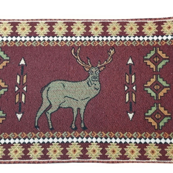 Raa Kha Stag Jacquard Woven Placemats 13" x 19", set of 6. New with Tag! - Picture 2 of 3